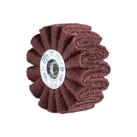 Pferd 5" x 2" POLINOX Non-Woven Finishing Drum - 5/8-11 Thread, PNG, A/O 180 Grit 43108